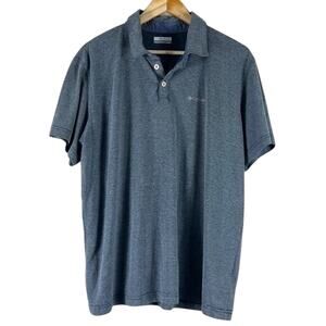 Columbia Polo Shirt Men's XL Heather Blue Short Sleeve Casual Golf Polo Dadcore